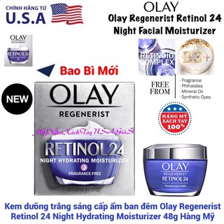 [HàngMỹ]Kem trắng sáng và cấp ẩm da Olay Regenerist Retinol 24 Night Moisturizer Fragrance-Free 48g