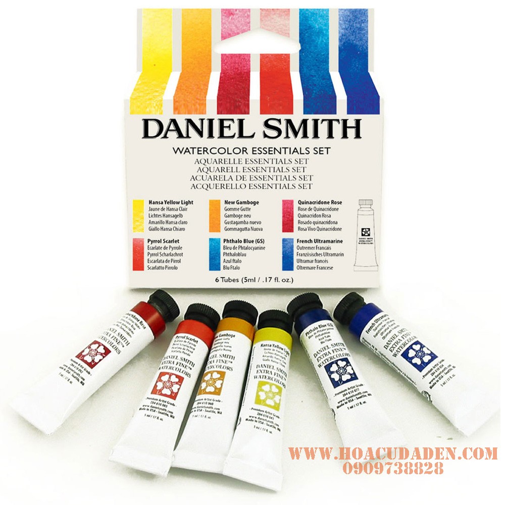 [DA ĐEN] Màu nước DANIEL SMITH extra fine watercolor - ESSENTIAL set 6