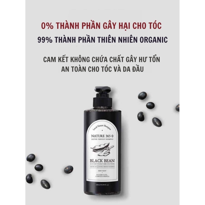 Dầu gội đậu đen ngừa rụng tóc và kích mọc tóc Black Bean Nature 365 1000ml (Bill Hàn)