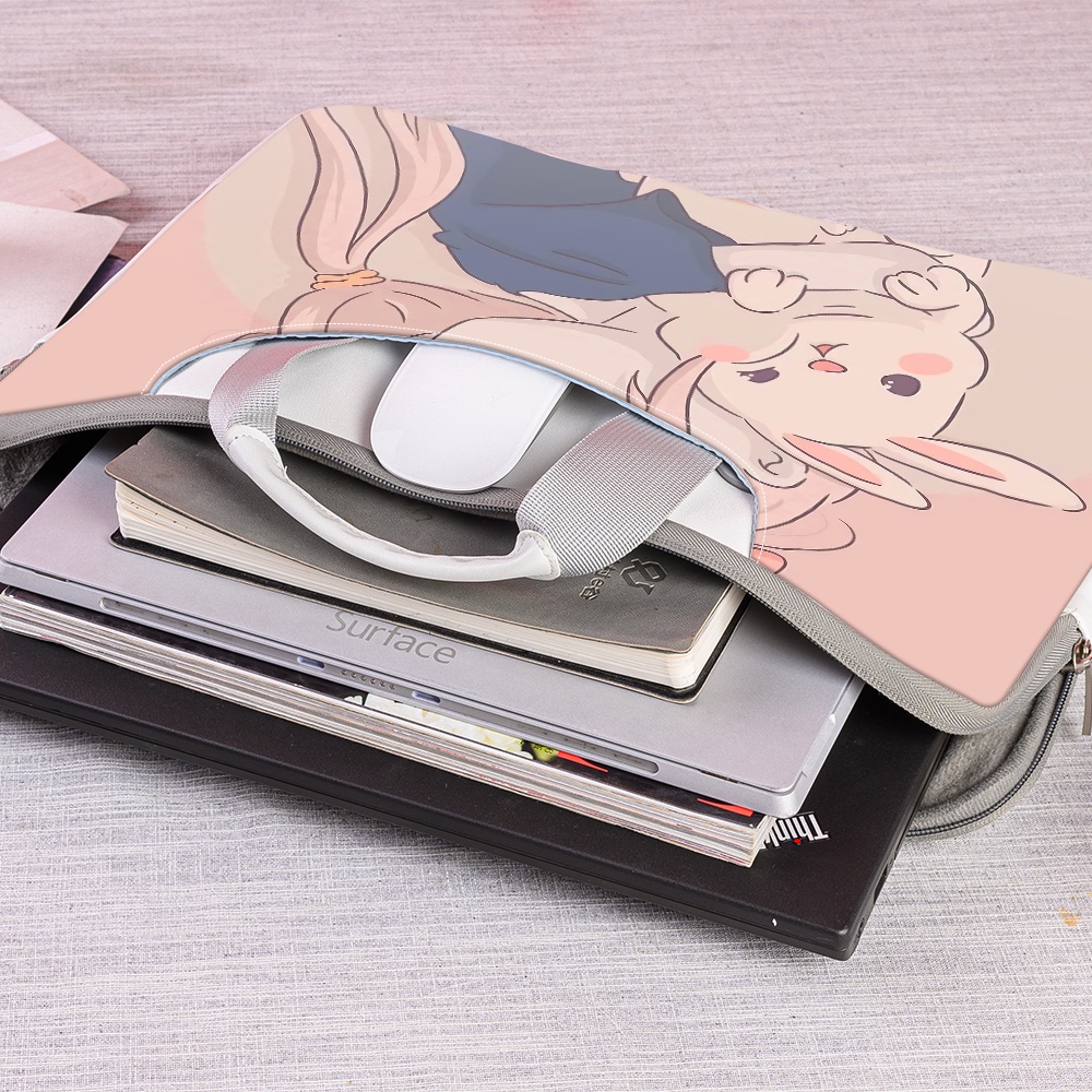 Dễ Thương Túi Đựng Laptop 14 / 15 / 17 Inch Có Dây Đeo Vai Tùy Chỉnh Tiện Dụng Cho Bé Gái