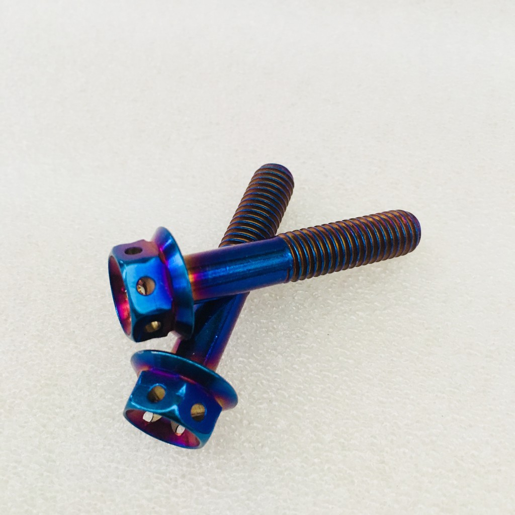 BỘ 3 ỐC CHẢNG 3 + 2 ỐC 8LI40 INOX XI TITAN GẮN XE RAIDER XĂNG CƠ