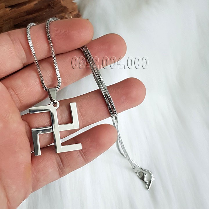 Dây chuyền mặt chữ vạn, mặt dây chuyền ấn phật MZ1683.