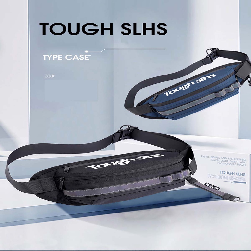 Túi Đeo Hông Vải Thể Thao Nhỏ Gọn, Thiết Kế Dải Phản Quang, Dành Cho Nam Nữ Phong Cách Hàn Quốc | BigBuy360 - bigbuy360.vn