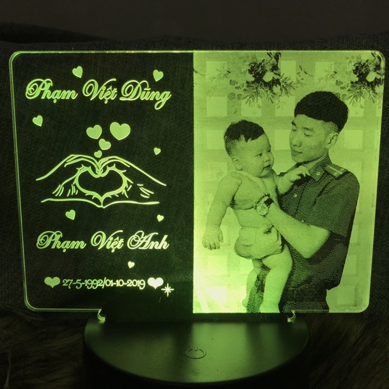 Đèn Led Khắc Hình Ảnh - Quà tặng Kỉ Niệm, Noel, 20/10, 8/3, Sinh Nhật, Bạn, Tri ân Thầy Cô