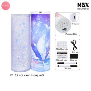 HỘP BÚT ĐA NĂNG CÓ MẬT KHẨU CHÍNH HÃNG NEWMEBOX (CÓ KIM TUYẾN)