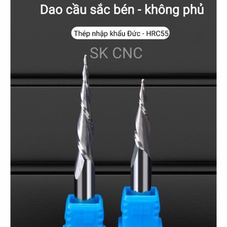 Mũi dao CNC cầu chóp HRC55 - không phủ - SK CNC SHOP