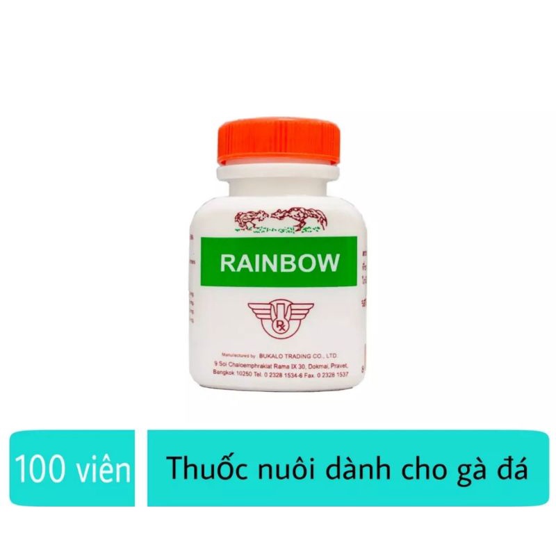 Viên tăng cơ bắp, nở khung xương, giúp cơ bắp săn chắc. Viên nuôi gà đá RAINBOW