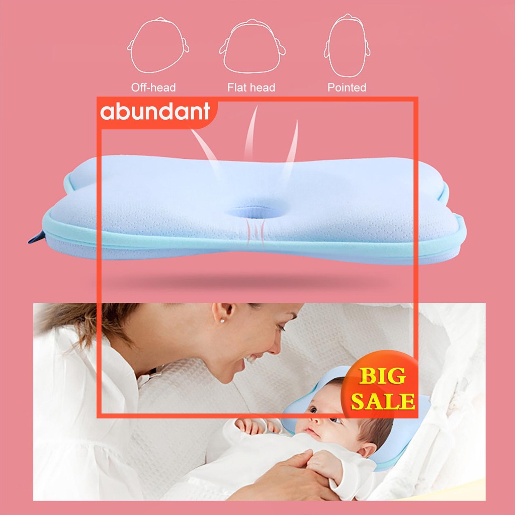 Gối Ngủ Cotton Định Hình Đầu Phẳng Cho Bé Sơ Sinh