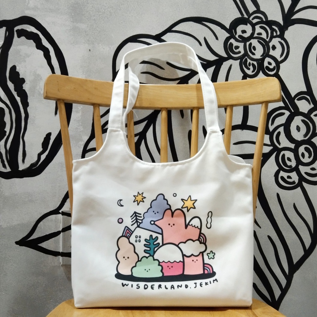 Túi tote, vải canvas 100% poli cao cấp, phong cách thời trang ulzzang, có khoá miệng xịn xò 6 CÂY NẤM mã K32