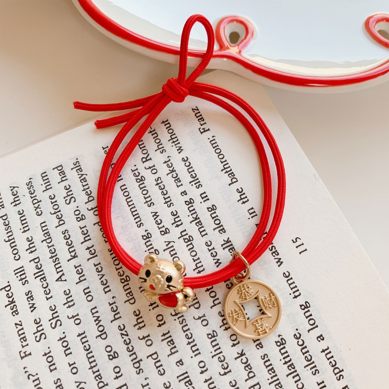 Dây Cột Tóc Co Giãn Mềm Mại Hình Chú Hổ Hoạt Hình