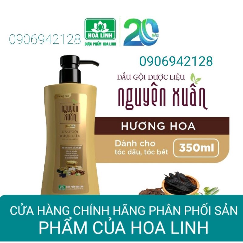 Nguyên Xuân Bồng bềnh - Dầu gội dược liệu (Vàng) - Dành cho tóc dầu, tóc bết 350ml tặng thêm 35ml giá không đổi