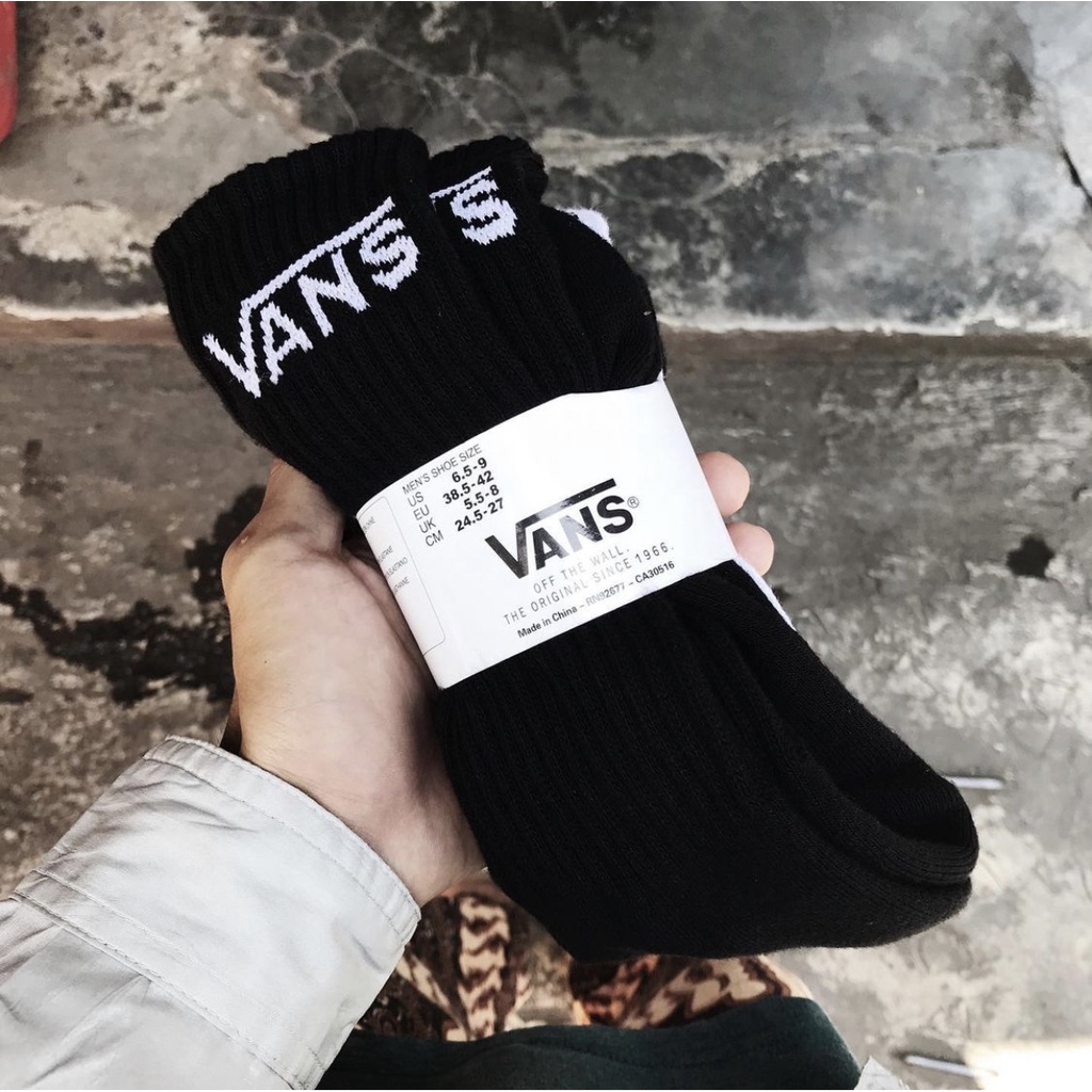 Tất cổ cao -nam nữ VANS Vớ đá banh cổ cao đi giày tây trắng cổ cao hàng loại 1 TT21