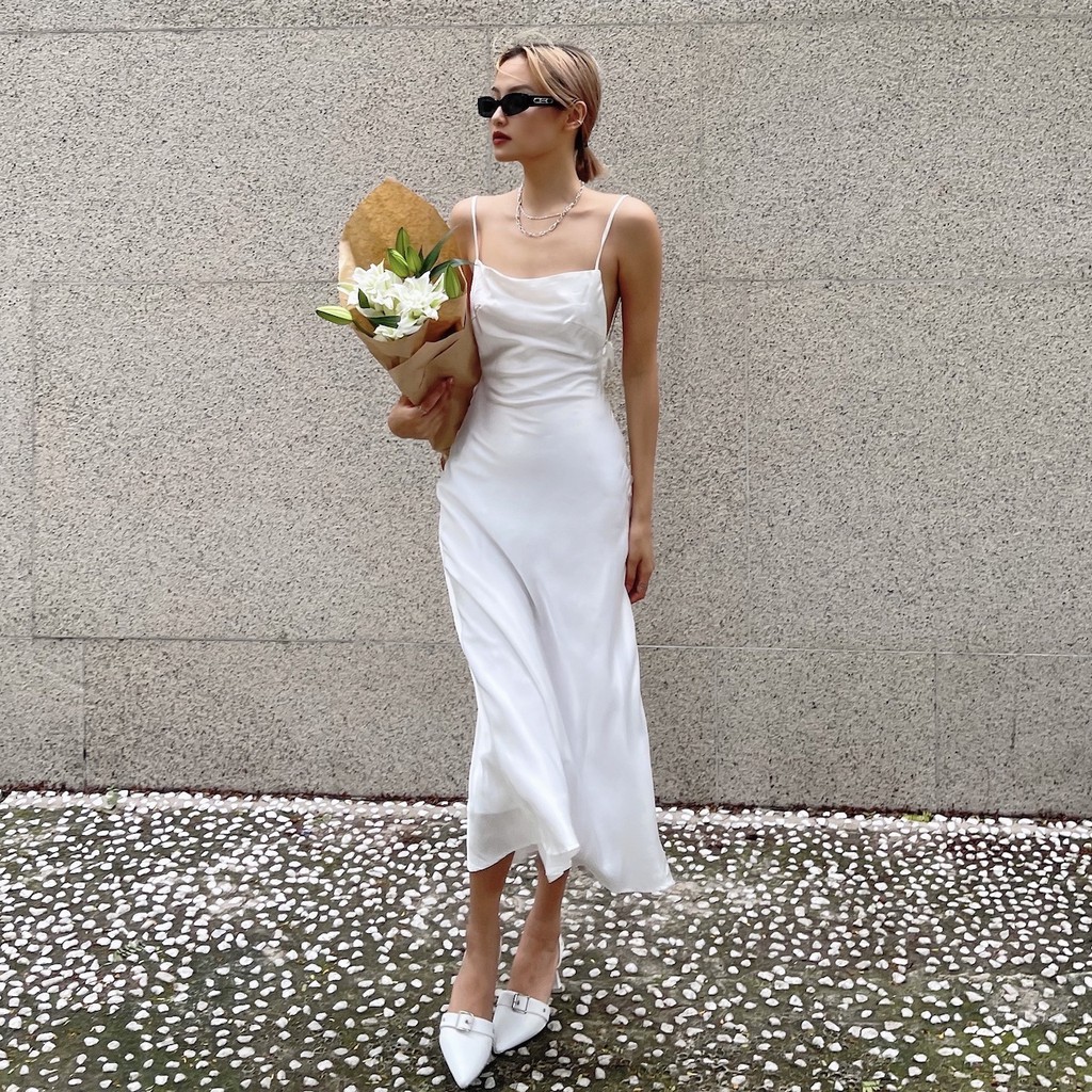 TATICHU Đầm lụa 2 dây hở lưng - Nerissa Dress