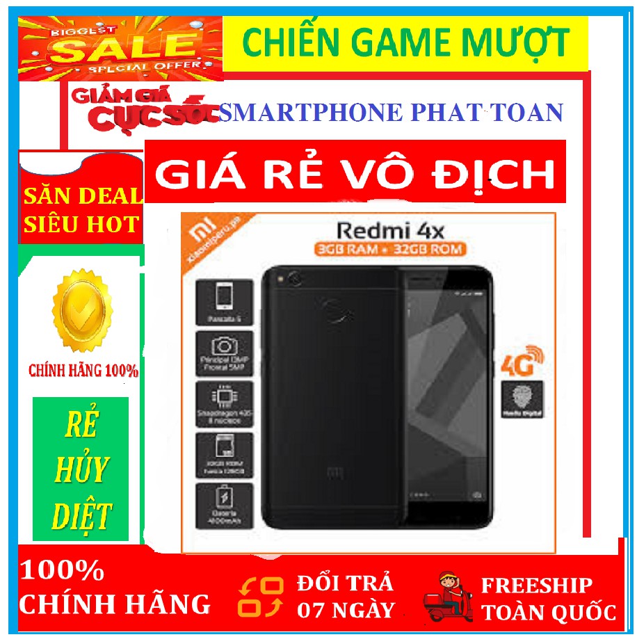 điện thoại Xiaomi Redmi Note 4 - Xiaomi Note 4X 2sim ram 2G/16G  ( Màu Đen ) có Tiếng Việt, Chơi Liên Quân mượt