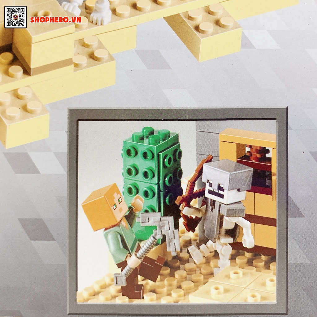 Lego Minecraft Đồn Sa Mạc, bộ lego lắp ráp dành cho bé,giúp phát triển trí tưởng tượng duy trì sự sáng tạo