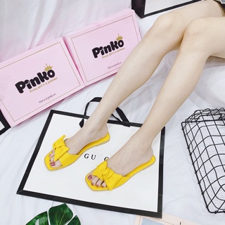 Dép da mềm bản nơ ú