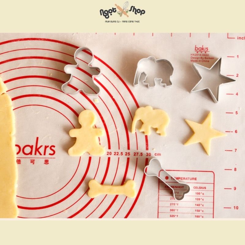 Khuôn nhấn bánh quy, khuôn cutter inox, khuôn bánh cookies tạo hình ngộ nghĩnh ( 1 chiếc)