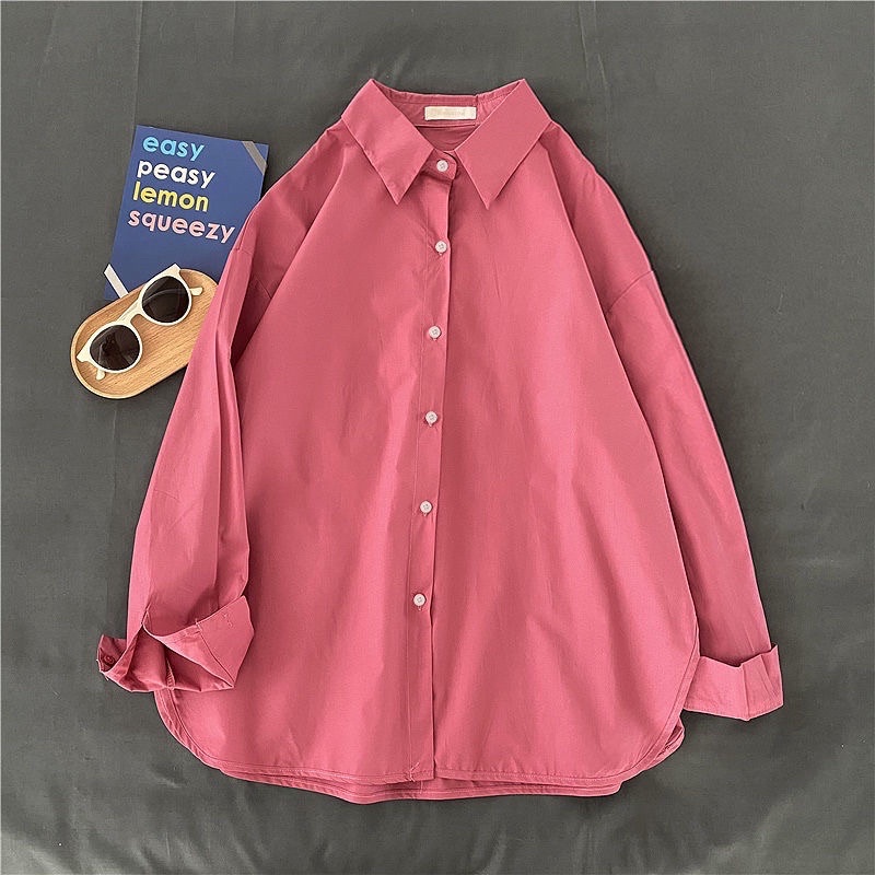 Áo sơ mi trắng basic trơn nhiều màu | BigBuy360 - bigbuy360.vn