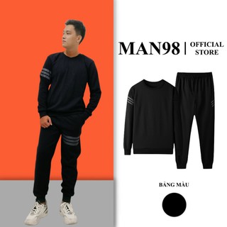 Bộ Nỉ Nam Thu Đông Kẻ Cánh Tay 3 Vạch, Đồ Bộ Nam Cao Cấp MAN16 -