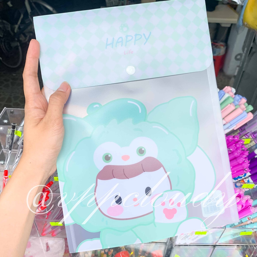 Bìa đựng hồ sơ tài liệu dọc A4 nhiều hình dễ thương cho học sinh, sinh viên