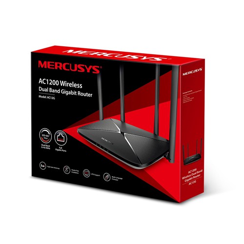 Bộ định tuyến Gigabit băng tần kép không dây AC1200 MERCUSYS AC12G - Hàng chính hãng | BigBuy360 - bigbuy360.vn