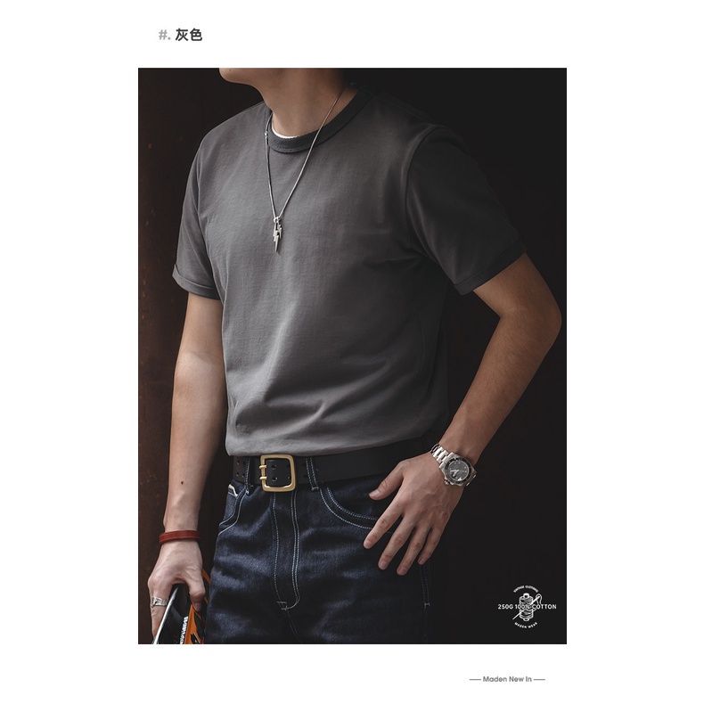 Áo thun MADEN tay ngắn cổ tròn chất lượng cao phong cách retro thời trang cho nam
