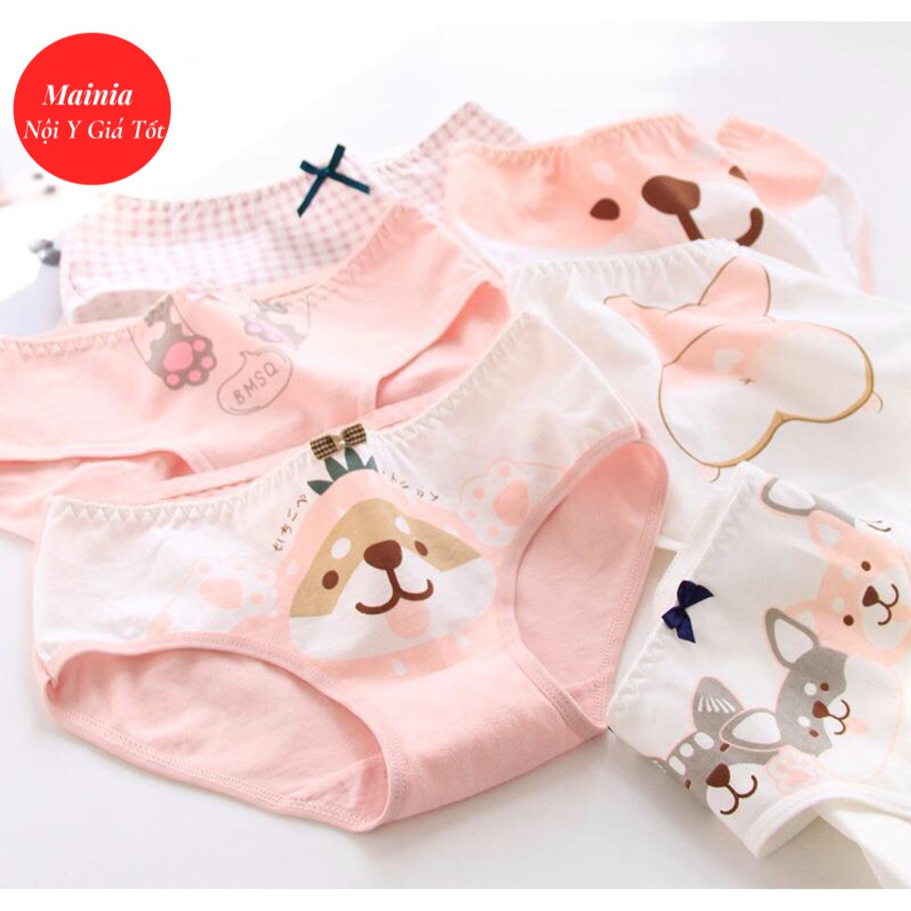 Quần Nữ Cotton Hoạt Hình 5 Kiểu Cún Yêu Quần Chíp Siêu Dễ Thương Hàng Loại 1 Cao Cấp Rẻ Đẹp Mainia Shop