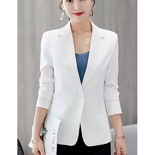 Áo khoác vest nữ blazer dáng ngắn kiểu Hàn Quốc 2 lớp chất liệu tuyết mưa mầu Trắng,Đen,Xanh,Đỏ