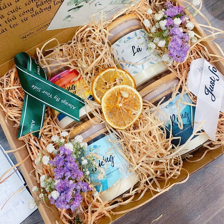 Set Quà Tặng Nến Thơm Quà Cưới Tặng Sinh Nhật Valentine Tặng Bạn Trai Bạn Gái _ ONATREE