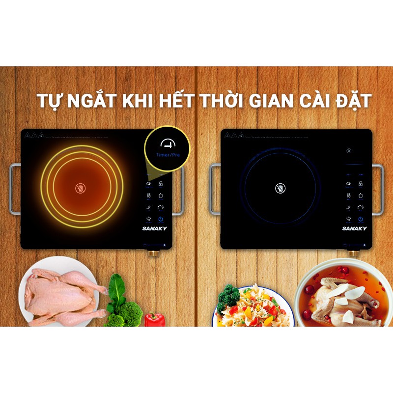 Bếp hồng ngoại Sanaky SNK-2524HGN tặng nồi lẩu