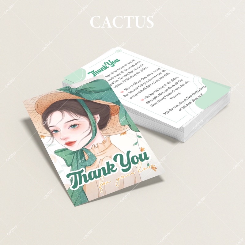 Combo 100 Card Cảm Ơn, Thiệp Cảm Ơn, Card Thank You