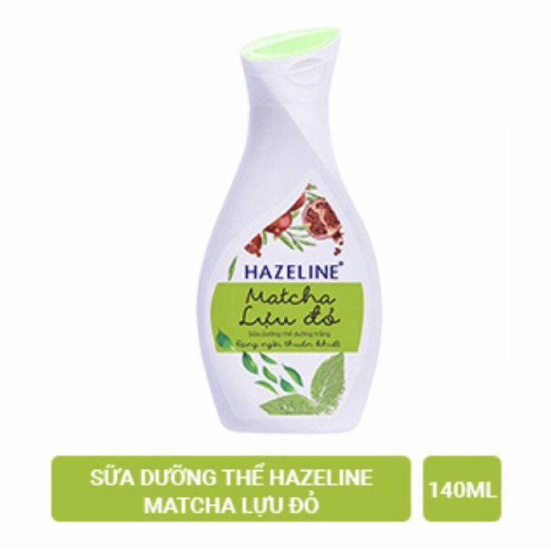 Sữa dưỡng thể Hazaline matcha lựu đỏ 140ml, 230ml