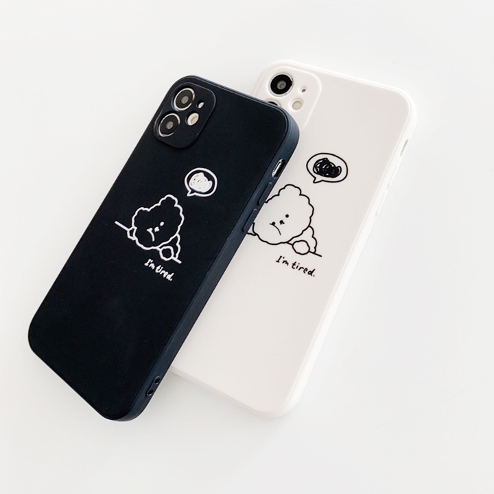 Ốp lưng IP cạnh vuông Gấu Tired 6/6plus/6s/6splus/7/7plus/8/8plus/x/xr/xs/11/12/13/14/pro/max/plus/promax Educase86
