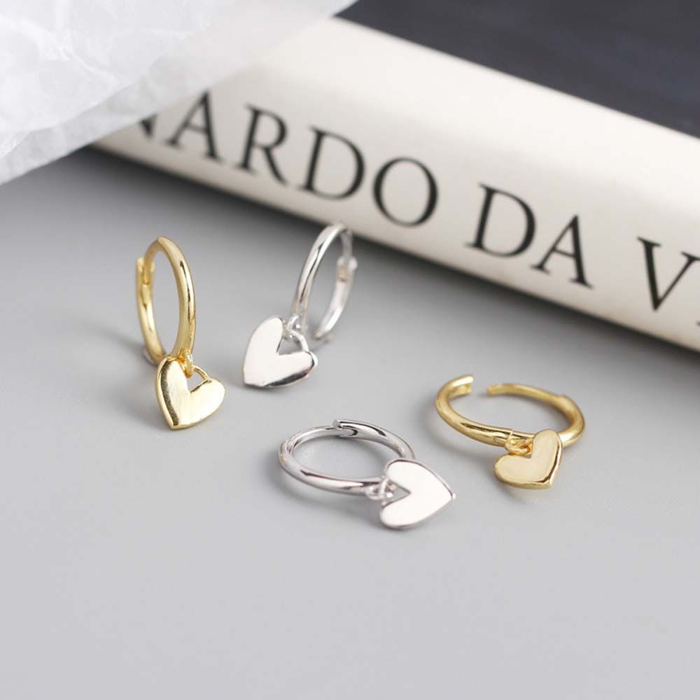 Bông Tai Hình Trái Tim Nhiều Màu Sắc Phong Cách Hàn Quốc Thanh Lịch Cho Nữ