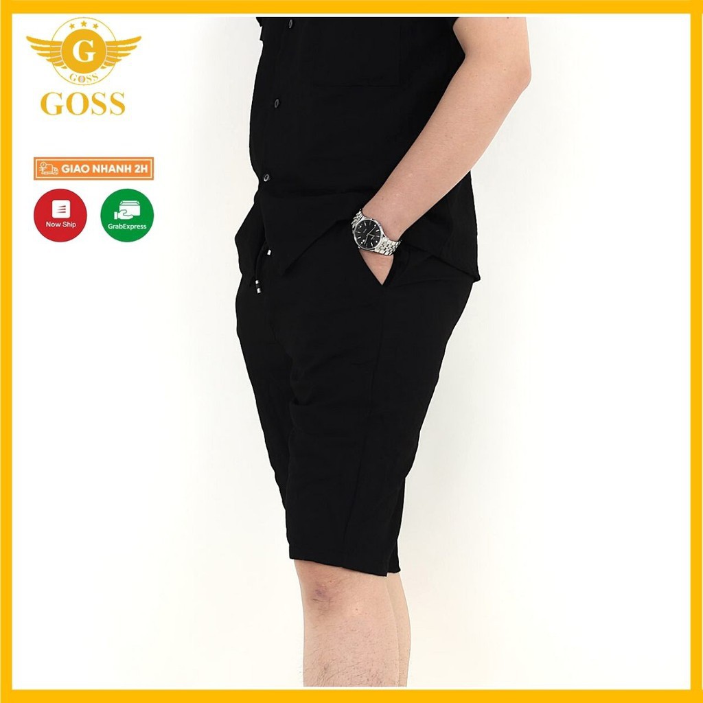 Bộ Đũi Nam Cổ Bẻ Cao Cấp, Vải Đũi Siêu Mềm Mịn Thoáng Mát Thấm Hút Mồ Hôi-GOSS M323 | BigBuy360 - bigbuy360.vn