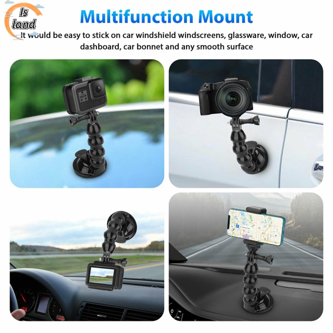 Giá Đỡ Điện Thoại/Máy Ảnh Gopro Có Giác Hút Gắn Xe Hơi Điều Chỉnh Được