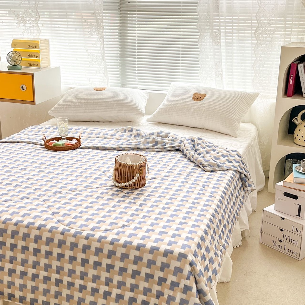 Chăn hè mát lạnh Tencel M2T BEDDING, Mền dùng bốn mùa Hàn Quốc kích thước 2mx2m3 - Chăn lạnh Vuông bóng
