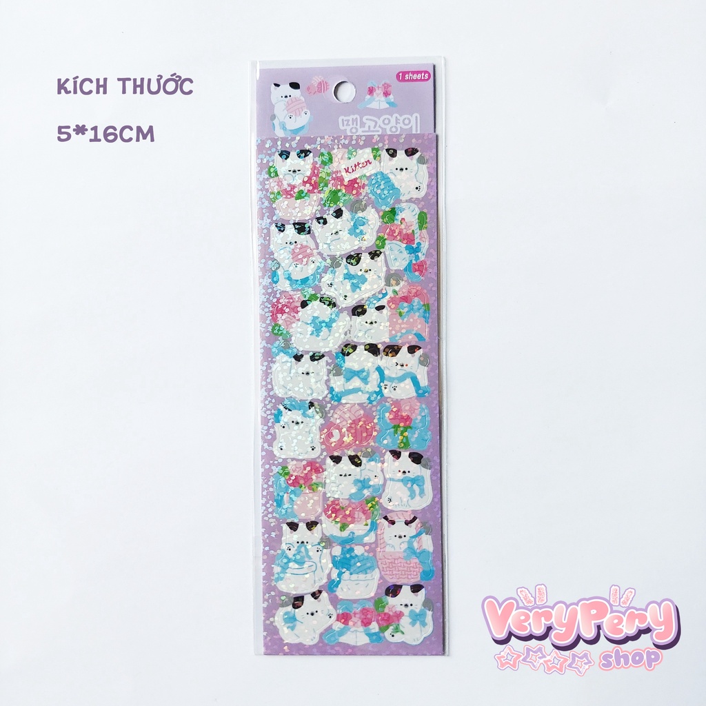 1 Tấm Sticker Nhãn Dán Hình Vật Nuôi Đáng Yêu