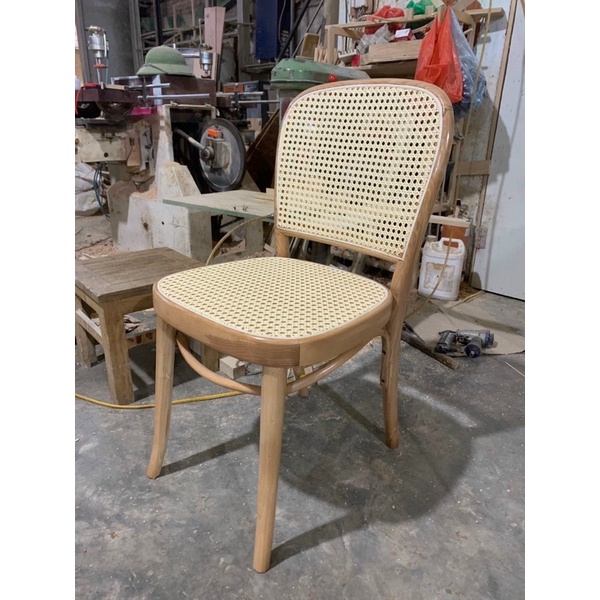 Ghế gỗ mây vòm