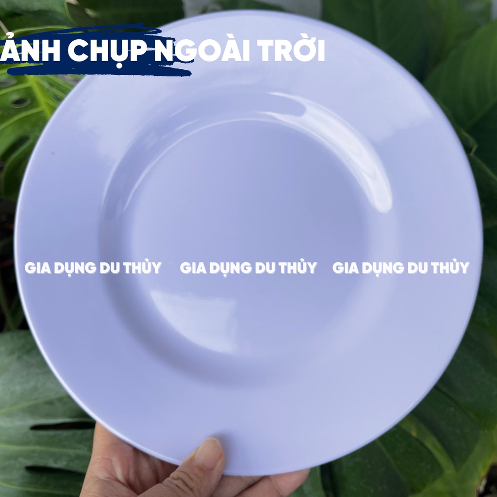 Dĩa Nhựa Melamine Tròn Cạn, Dĩa Cơm Sườn Màu Trắng, Vàng, Xanh Chất Liệu Beca Nhựa Phíp của Tổng kho gia dụng Du Thủy