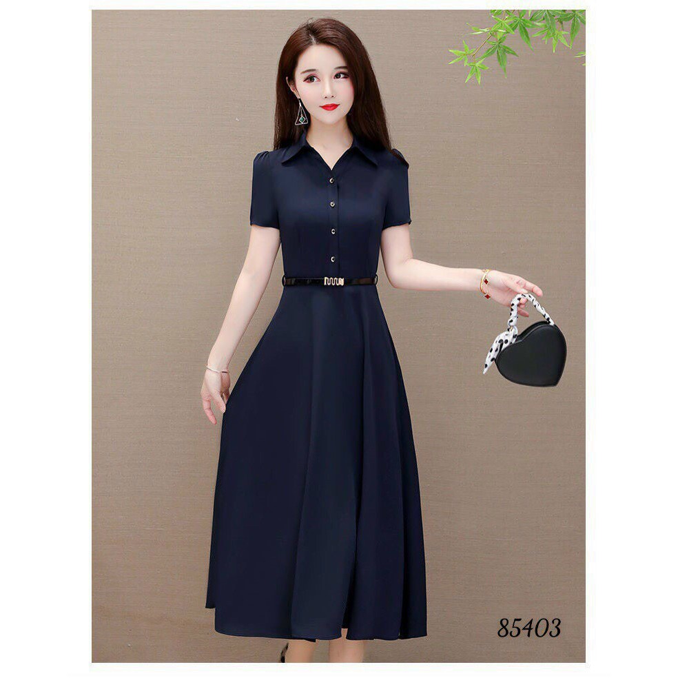 (Top bán chạy )Đầm phong cách Vintage cổ sơ mi HOT fashion - Lịch thiệp và quý phái/MS 0201 / Có 3 màu