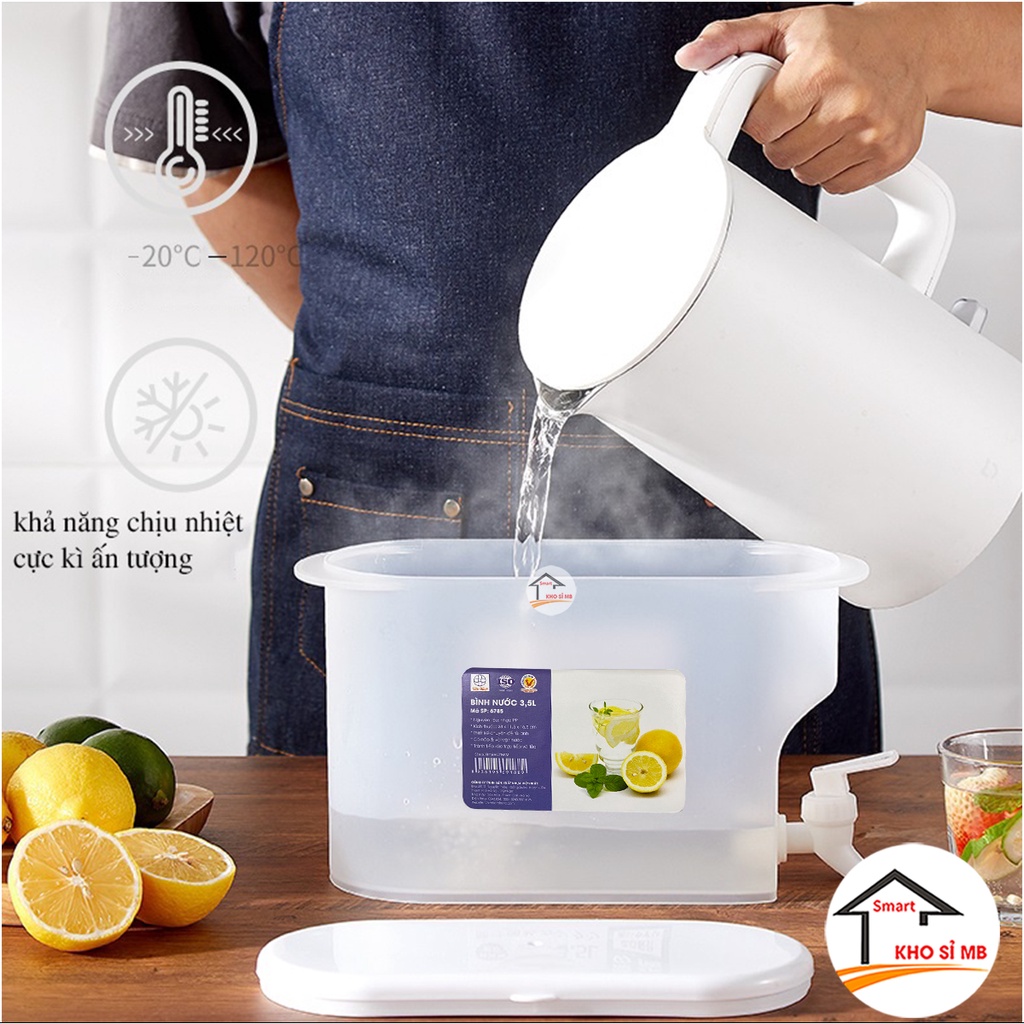 Bình đựng nước có vòi cute , bình nước nhựa để tủ lạnh cỡ lớn 3.5L  kho sỉ mb