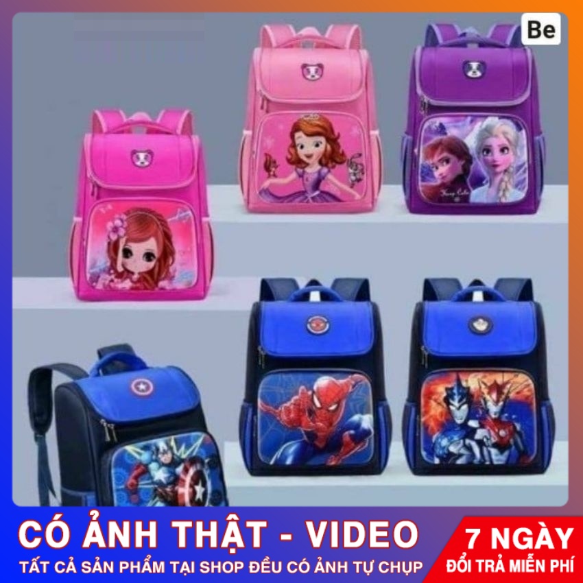 Balo học sinh đi học tiểu học cho bé trai, bé gái chống gù, chống thấm nước cao cấp in hình 3D sắc nét