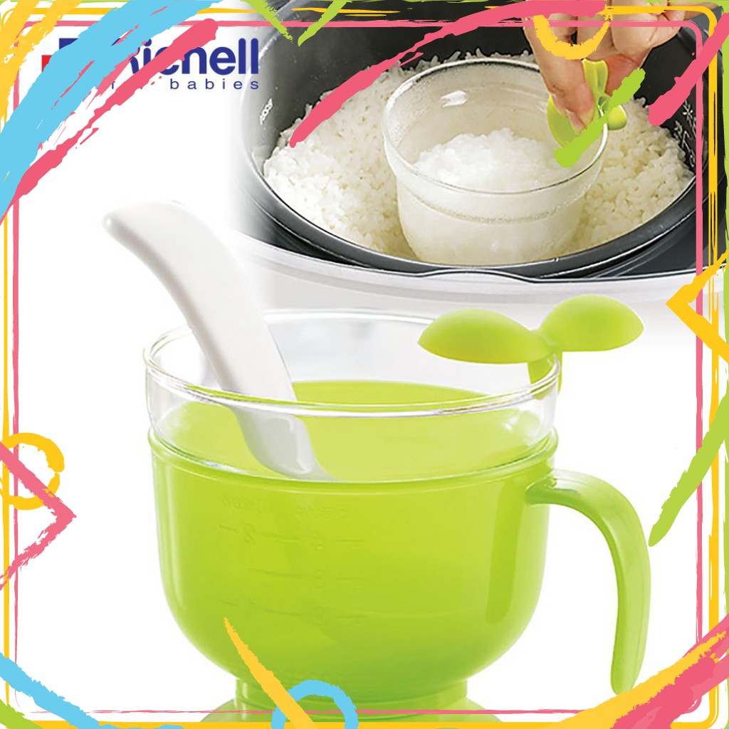 tuan000019 Bộ cốc nấu cháo và cơm nát trong nồi cơm điện Richell Nhật tuan000019