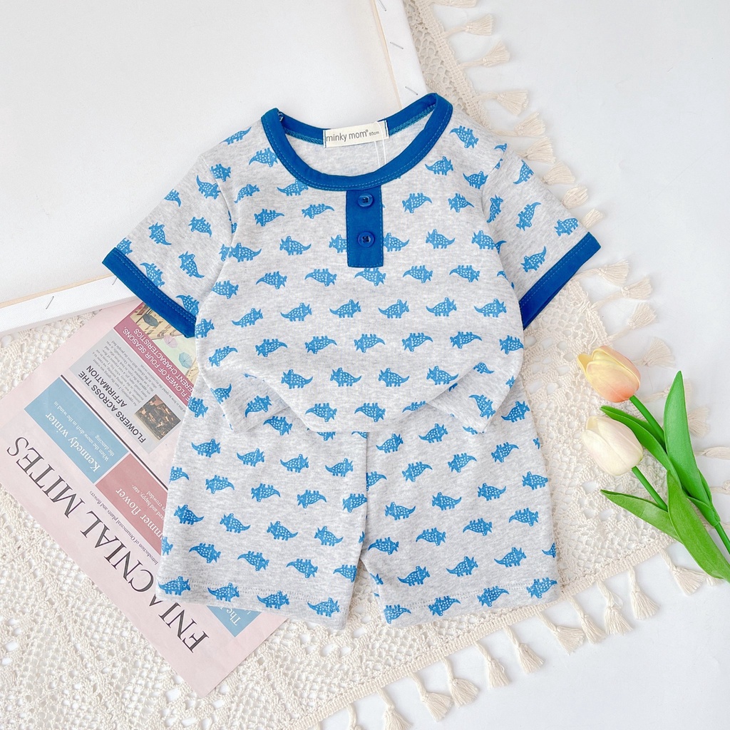[MÀU NGẪU NHIÊN] Combo 4 Bộ Cộc Tay Cho Bé Trai, Bé Gái Minky Mom Vải Cotton Borip, Bộ Quần Áo Trẻ Em Mặc Nhà MKM2212