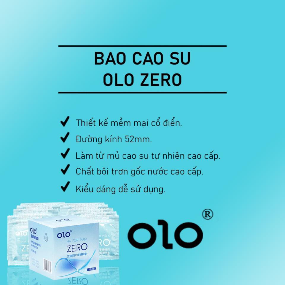 Bao cao su OLO Zero Ha For Man gấp đôi chất bôi trơn, siêu mỏng 0.01mm nội địa Trung 10 BCS