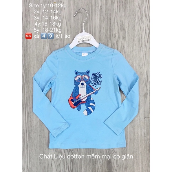 Áo dài tay cho bé hãng FATHER CARE vải cotton mềm mại co giãn