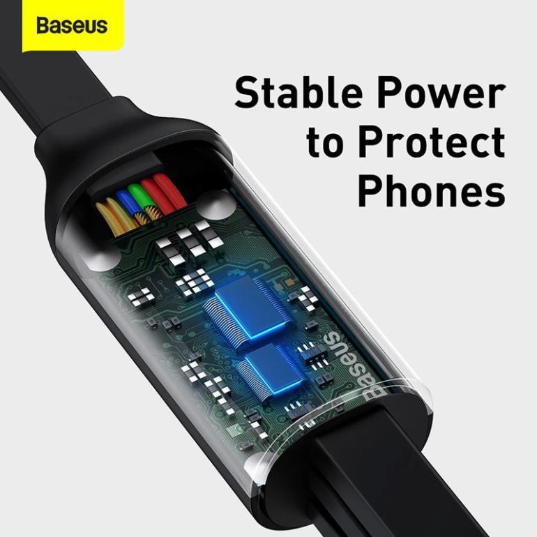 Cáp sạc nhanh Baseus 100w có thể thu gọn 3 trong 1 cho iPhone 12 Macbook Samsung_TOPBUY24HMall