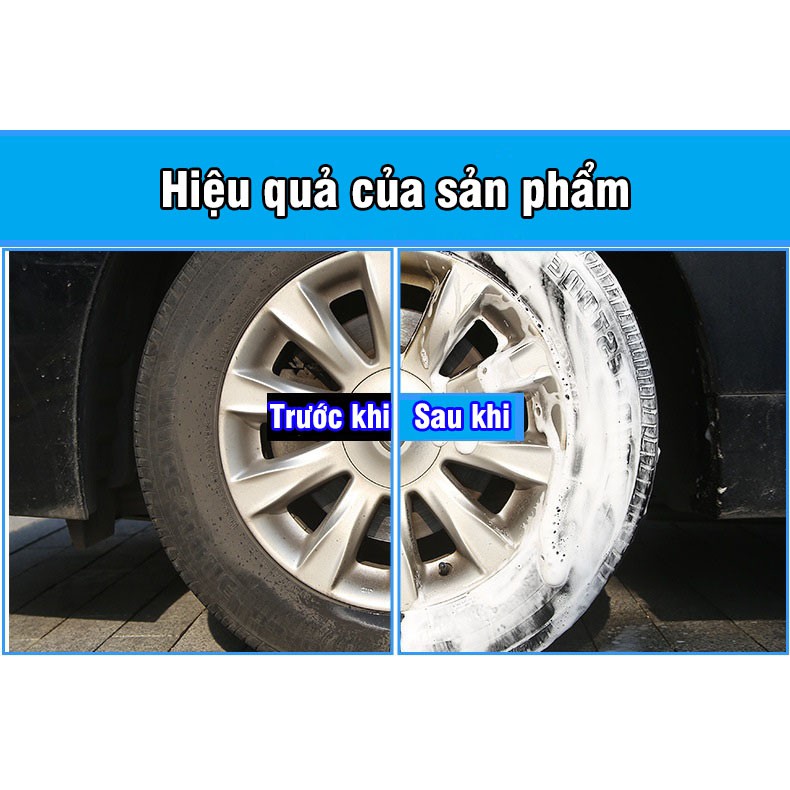 [Mã LIFEAUMAY giảm 10% tối đa 30k đơn 150k] Chai xịt bóng lốp, bảo dưỡng lốp xe, đen bóng lốp Nian Run dung tích 650ml