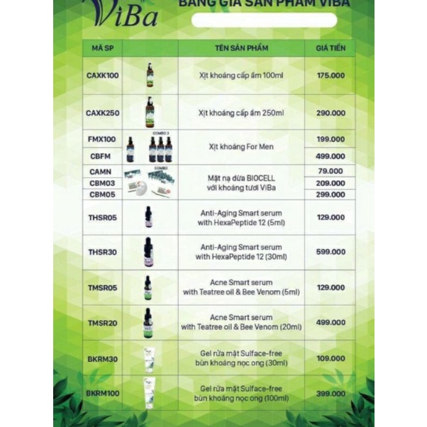 Xịt khoáng VIBA 100ML, khoáng tươi, cấp ẩm, khóa trang điểm- XUANYEN.SHOP | BigBuy360 - bigbuy360.vn